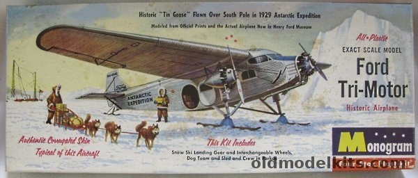 Monogram 1/77 Ford Tri-Motor With Skis Antarctic Expedition - Four Star Issue, P15-98 plastic model kit